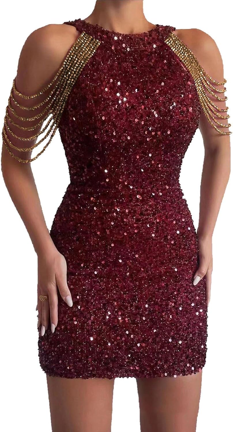 Festklänningar för kvinnor, kvinnor, kvinnor, sammet, paljett, cocktailklänning, glittrande bröllop, gästfest, kväll, långärmad, bodycon-klänningar