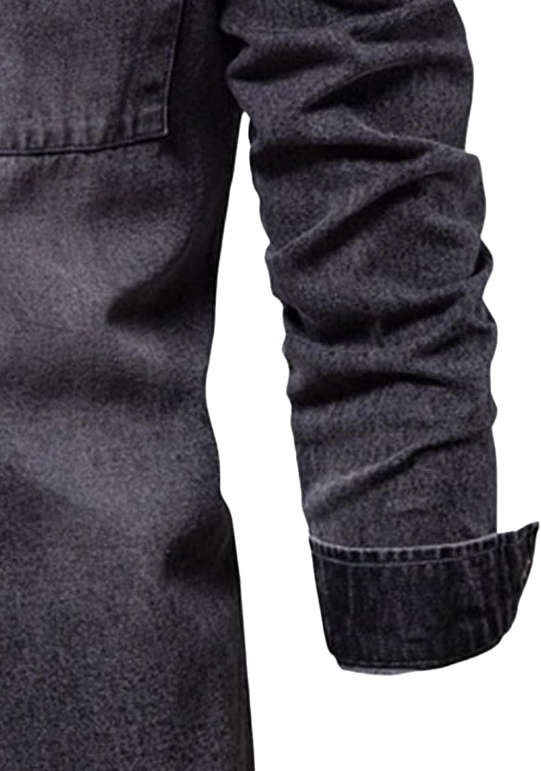 Herr mjuk bekväm strerch arbete jeansskjorta långärmad normal passform denim skjorta knappar skjortor med fickor