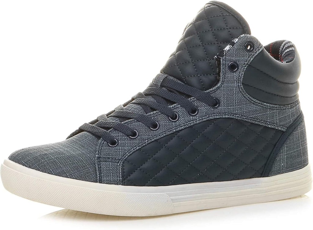Ajvani Platt snörning för män quiltad vardaglig hög topp ankelstövlar sneakers storlek.