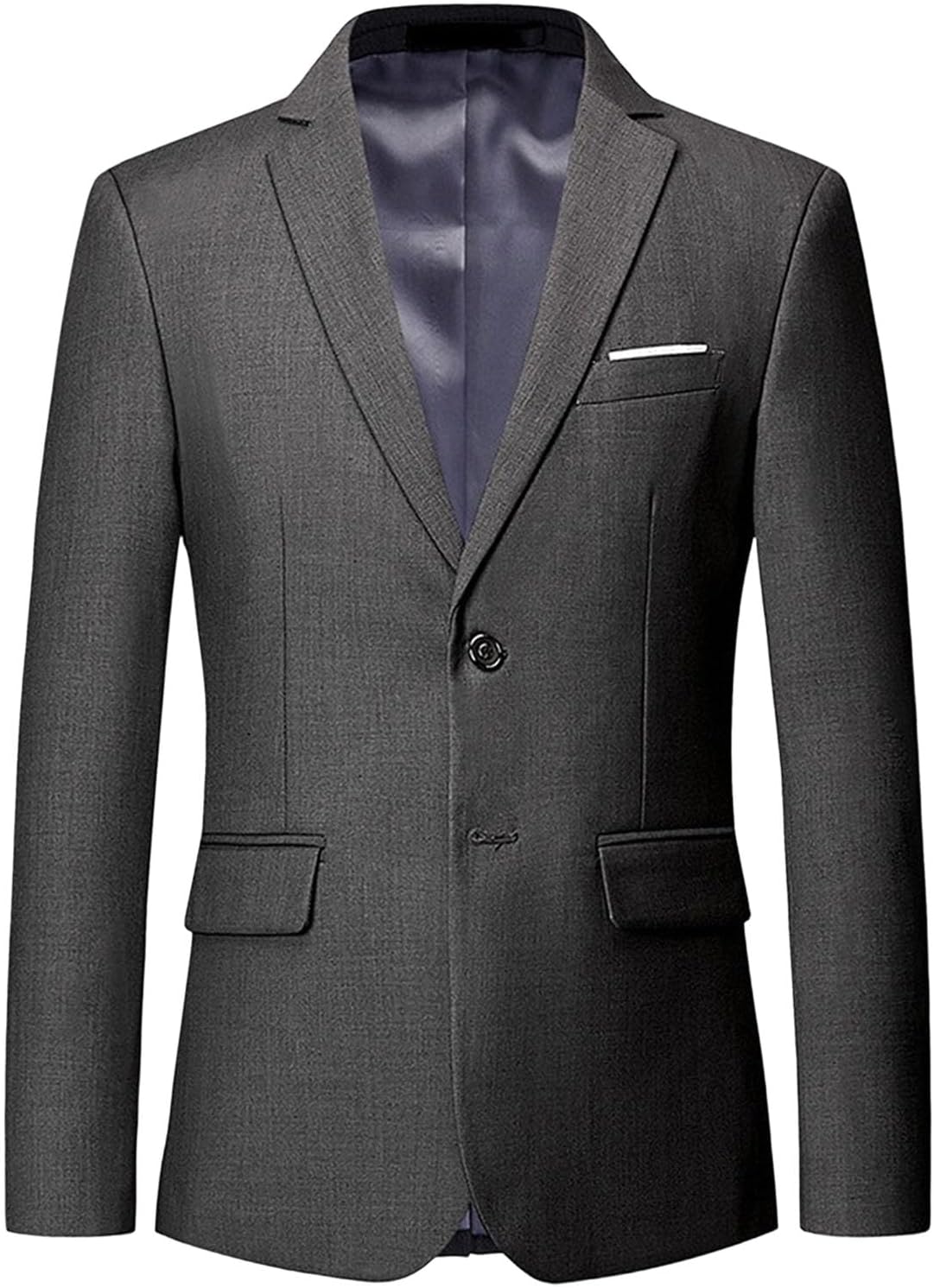 Herr Slim Fit Blazer 2 knappar kappa vardaglig enfärgad blazer kappa resa lätt kostymjacka