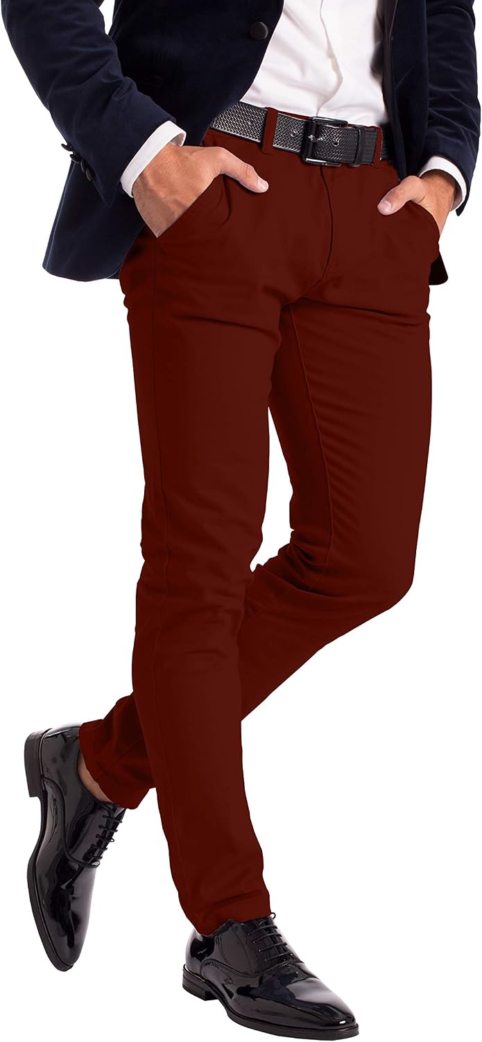 Herr stretch chinos designer slim fit jeans byxa bomull spandex botten