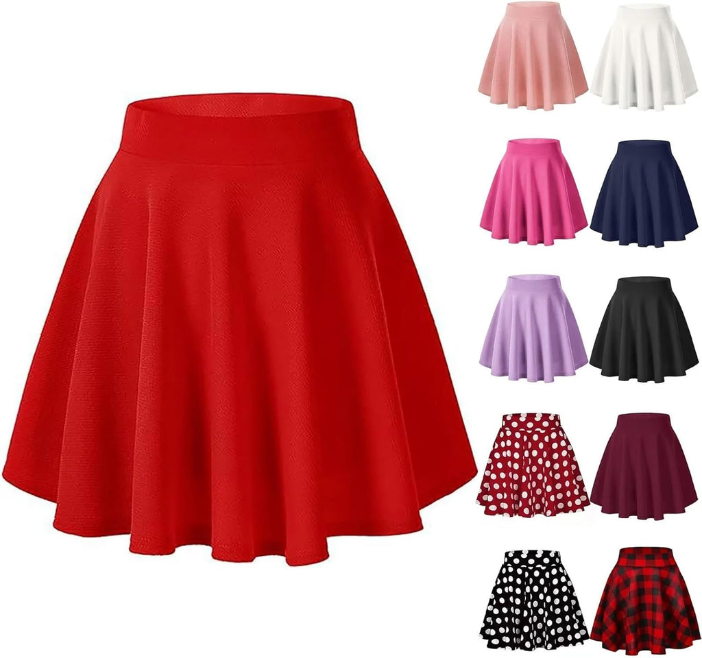 Damkjol Stretch Flared Casual Skirts Pleated A Line Swim Cover Up For