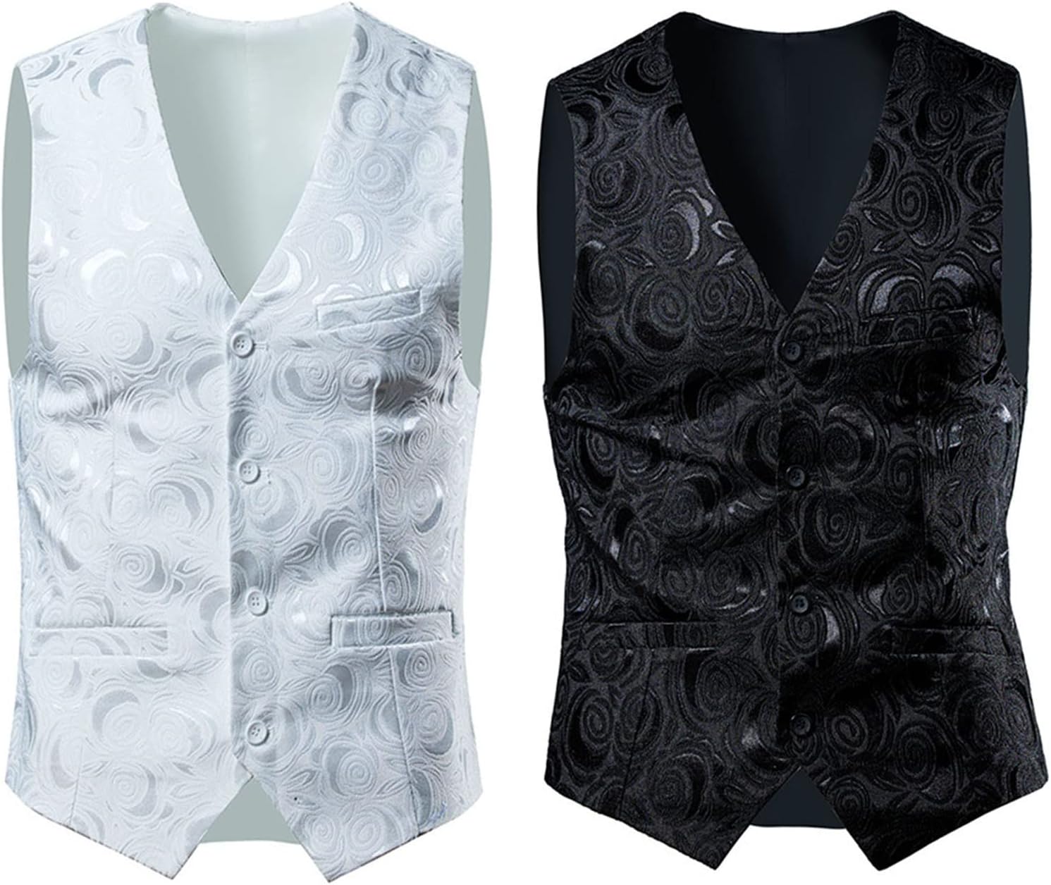 Mönster västar för män blommig väst män paisleymönstrad jacquardväst kostym näsduk bröllop blazer väst lätt v-ringad väst smal passform formella västar för företag bröllop västar
