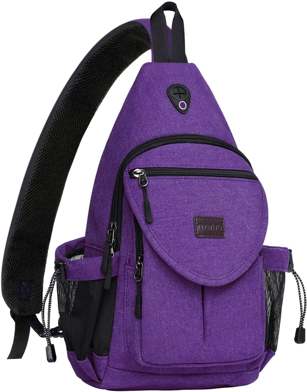 MOSISO Ryggsäck för slinga, kanvas crossbody vandring vardagsväska väska med stöldficka