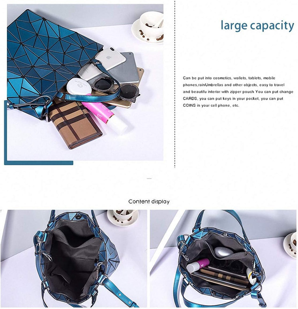 Geometriska lysande gitter handväska kedja crossbody påse tygväskor handväskor holografiska handväskor för kvinnor femmes