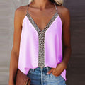 Vrouwen Tank Tops Sexy Diepe V-hals Mouwloos Casual Vrouwelijke Hemdje Streetwear Zomer Luipaard Print Dames Sling Top Vest