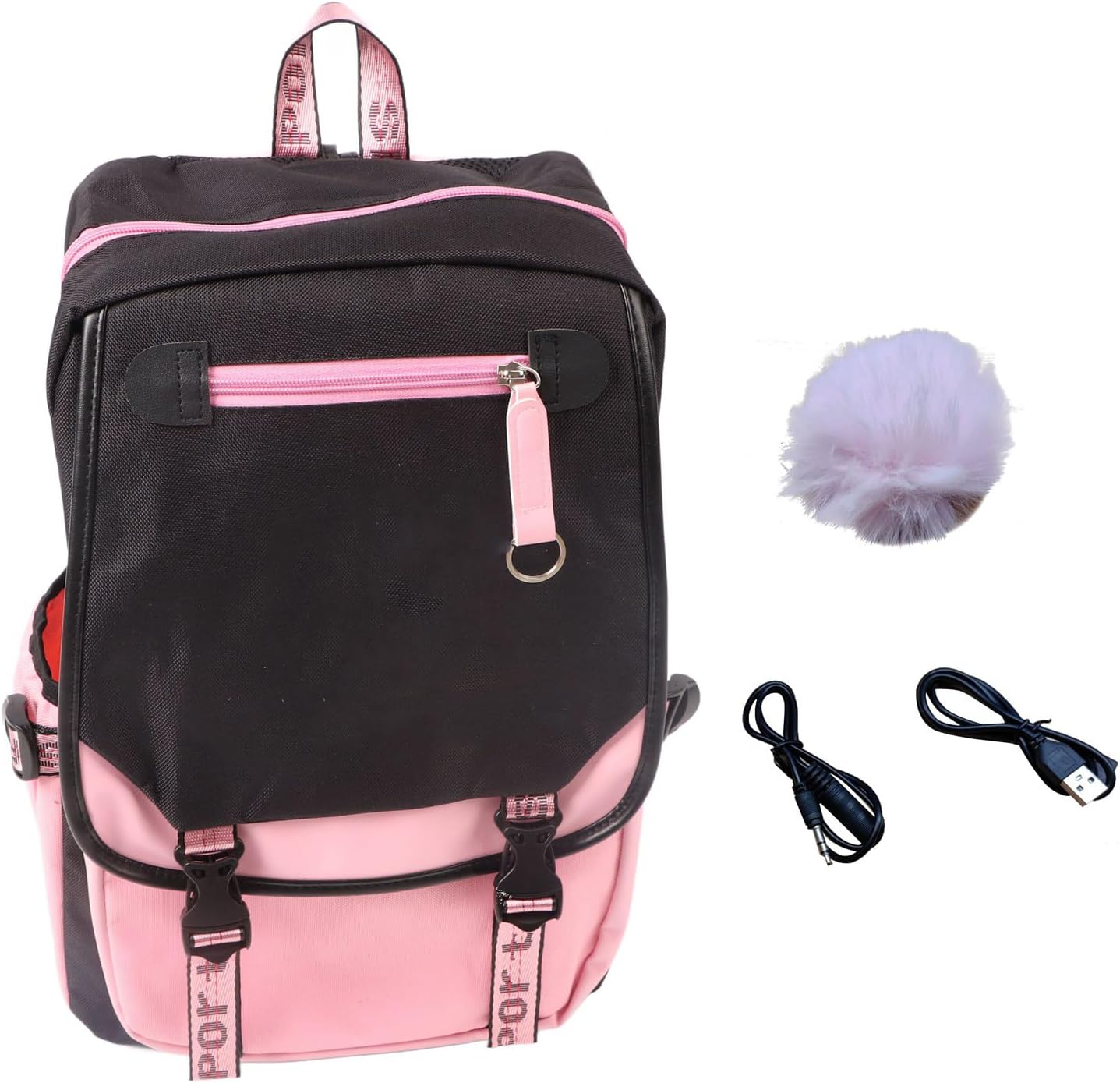 Axelväska med Dubbla Axelremmar Slitstarkt Polyestermaterial för Utomhuscamping Rosa