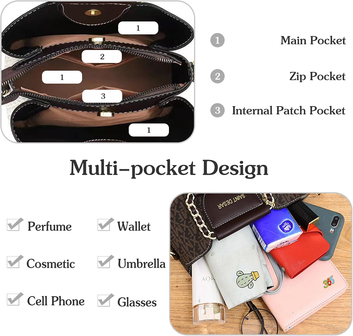CORIOS Elegant handväska för kvinnor damer PU-läder axelväska över kroppen mode messenger topphandtag väska liten hobbo skolväska shopping resa kontor väska