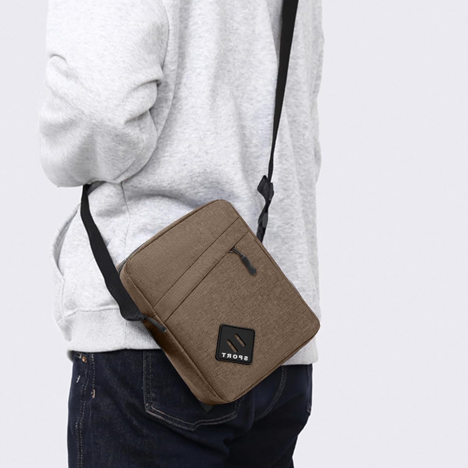 Aucuu Axelväska för män, Oxford Crossbody väska, vattentät liten sidoväska för män, ledig handväska, messengerväska med dragkedja och justerbar rem, lätt bröstväska för daglig användning, arbete