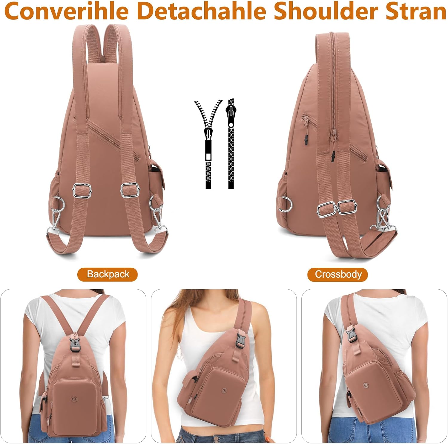 Bröstväska liten ryggsäck herr crossbody väska sling väska lätt bröstväska stöldskydd nylon ryggsäck axelväska herr dam för cykling resor sport