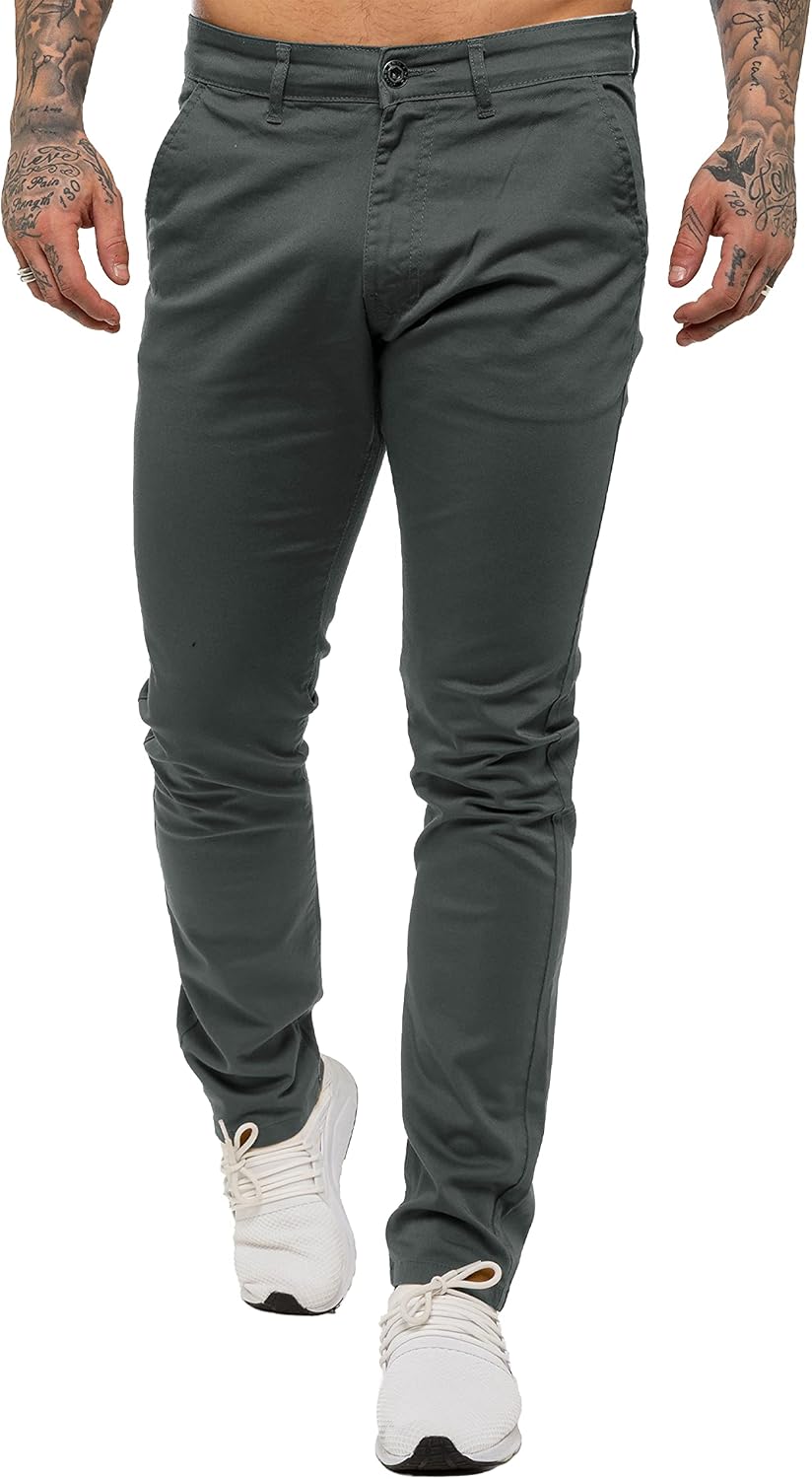 989Zé ENZO mäns Skinny Slim Fit Chinos stretchbyxor byxor