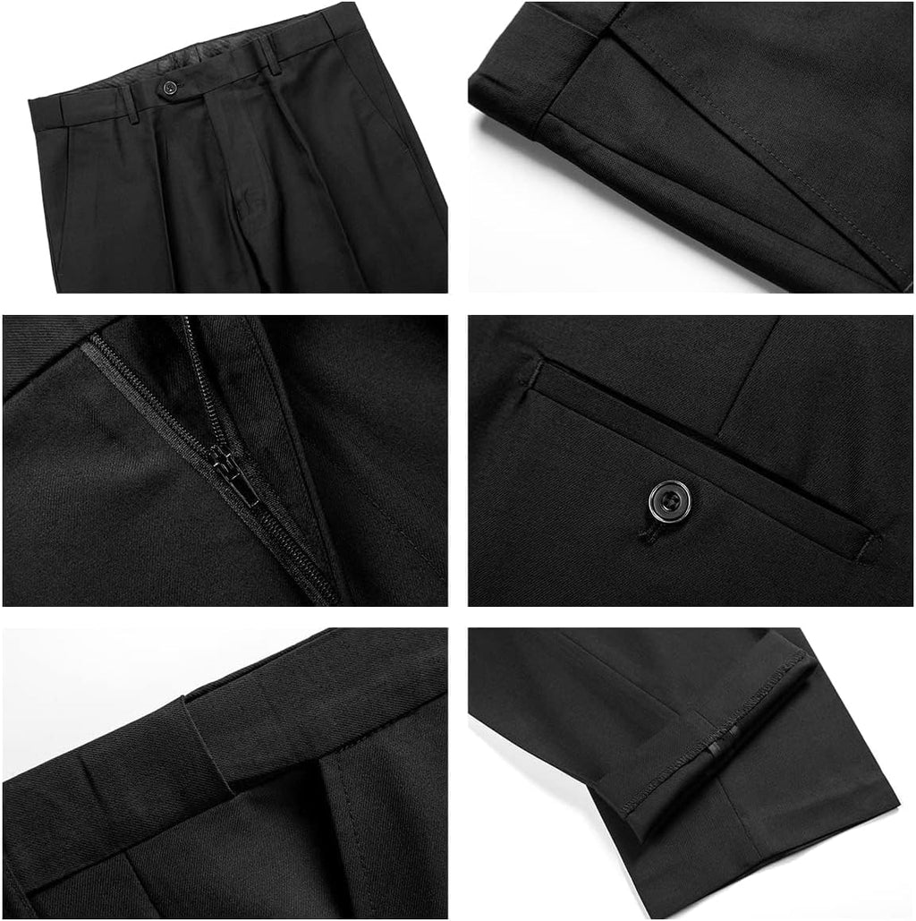 Herrar 3 stycken kostym slim fit en knapp halsduk revers för bröllop bal kavaj väst byxor set