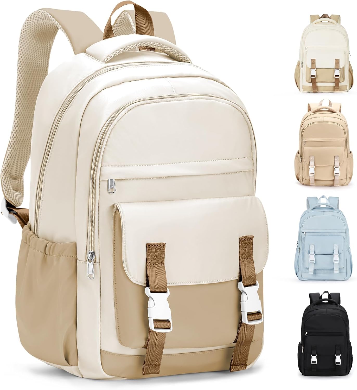 HYC00 Skolryggsäck Flicka Skolväska Lätt Ryggsäck Tjej Tonåring Bokväskor Skola Skolväskor Pojkar Laptop Ryggsäck Dam 14 Tum College Bag Fritidsryggsäck för Kvinnor Casual Dagsryggsäck,Blå