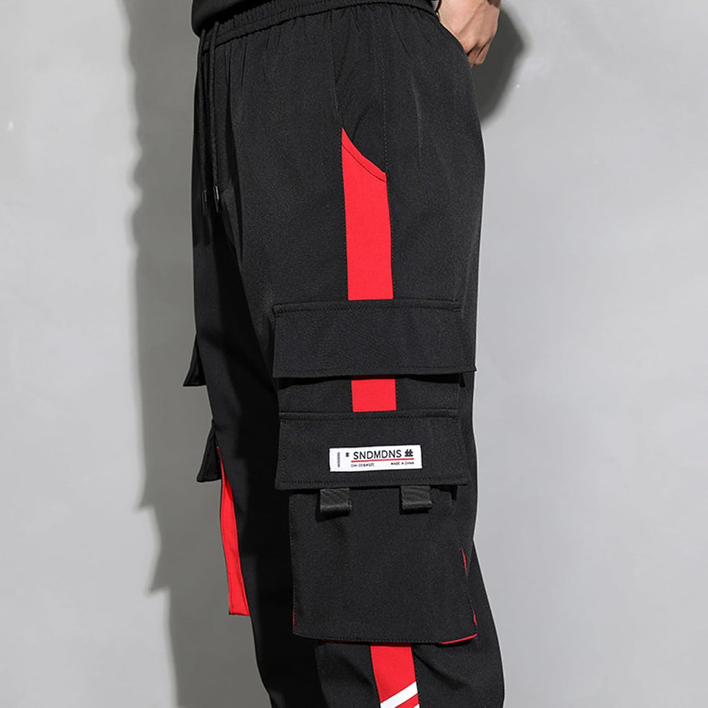 XYXIONGMAO Streetwear joggingbyxor casual sportbyxor säckiga vardagliga techwear hiphop träningsbyxor svarta cargobyxor för män