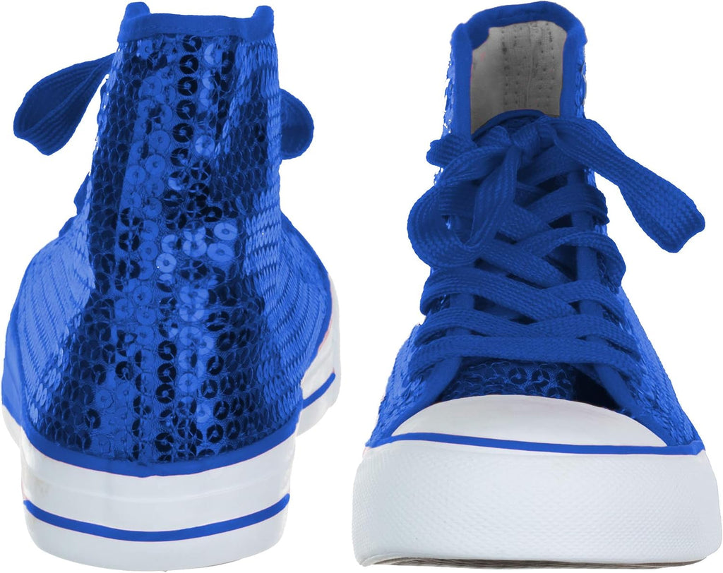 Brandsseller Dam Glitter sneakers paljetter halv höga spets damstövlar.