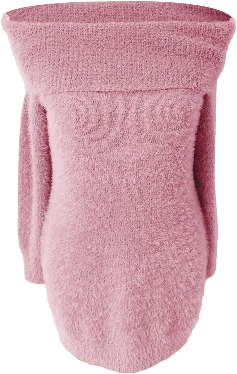 Stickad klänning för kvinnor off-shoulder-bodycon-tröja med långa ärmar för vintersemester
