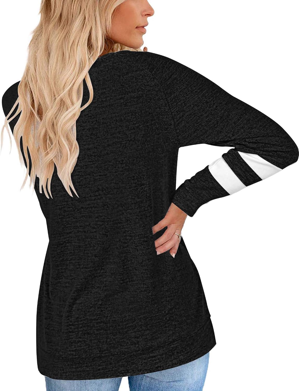 MOLERANI Långärmad rund hals lediga T-shirts blusar sweatshirts tunika toppar för vintern