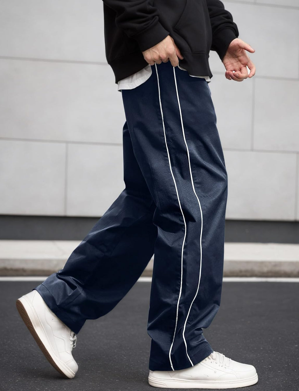 AIEOE herr, säckig joggingbyxor, Y2K, träningsbyxor, breda sportbyxor med dragsko, streetwear, fritidsbyxor med rörband, tonåring, mode