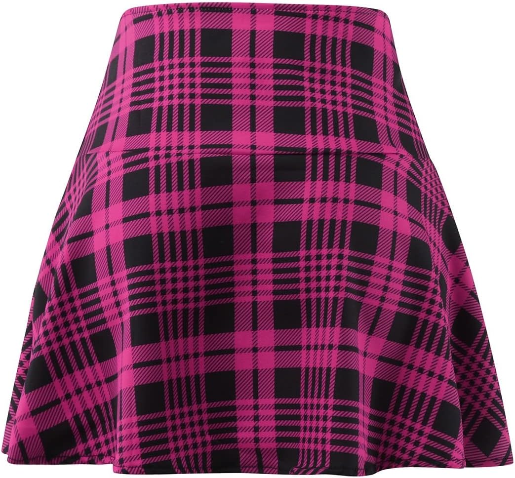 Leather Skirt plus Size Women Fashion Sexy Casual Lattice Printing A-line Mini Skirt Plaid Skirts