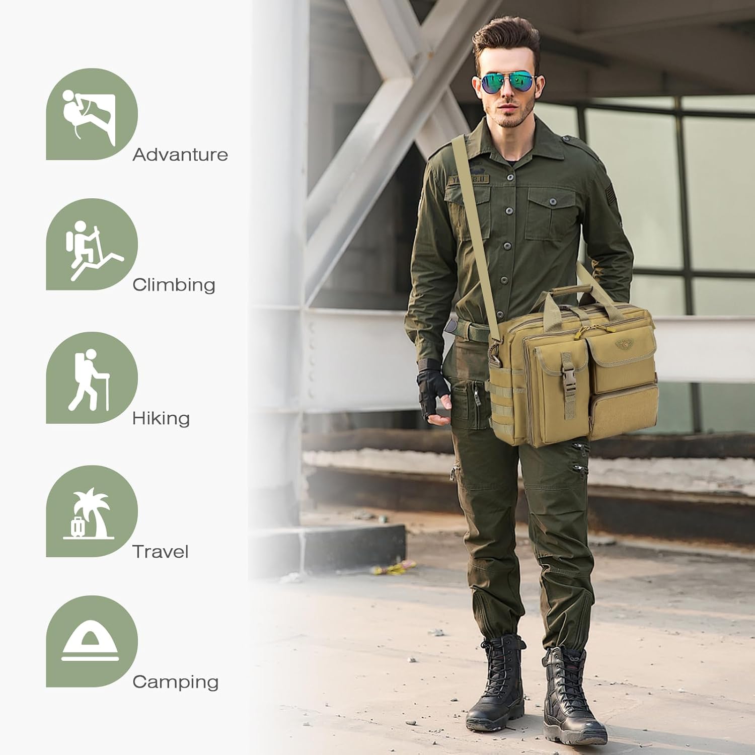 SPAHER Portfölj Herr Arbetsväska Herr Laptopväska 14/15,6/17,3 tum Business Tactical Bag Militärväska Axelväska Messenger Bag Herr Present för Kvinnor Herr