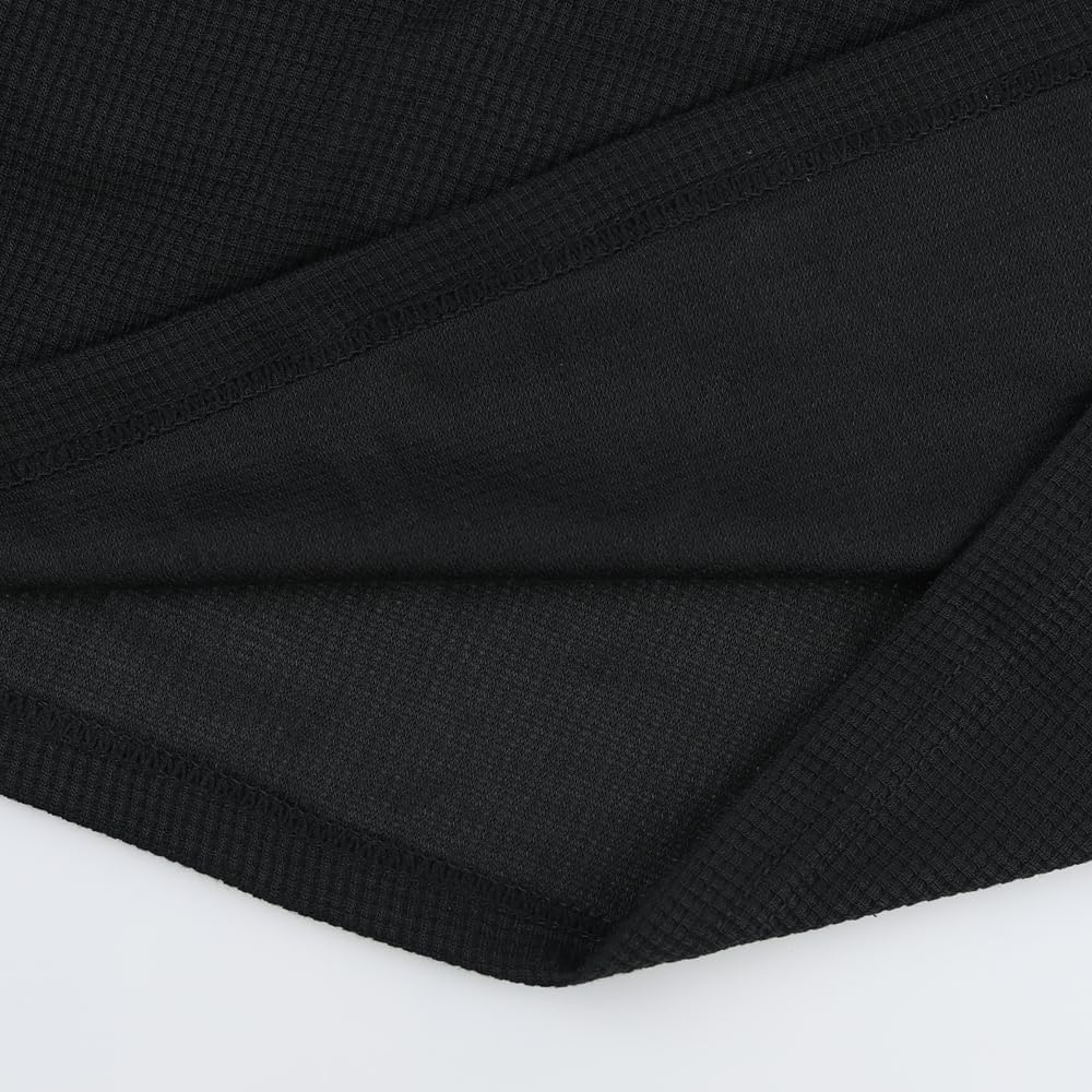 Muscle Alive Basic långärmad våffeltröja för män lös passform träning pullover rund hals skjorta