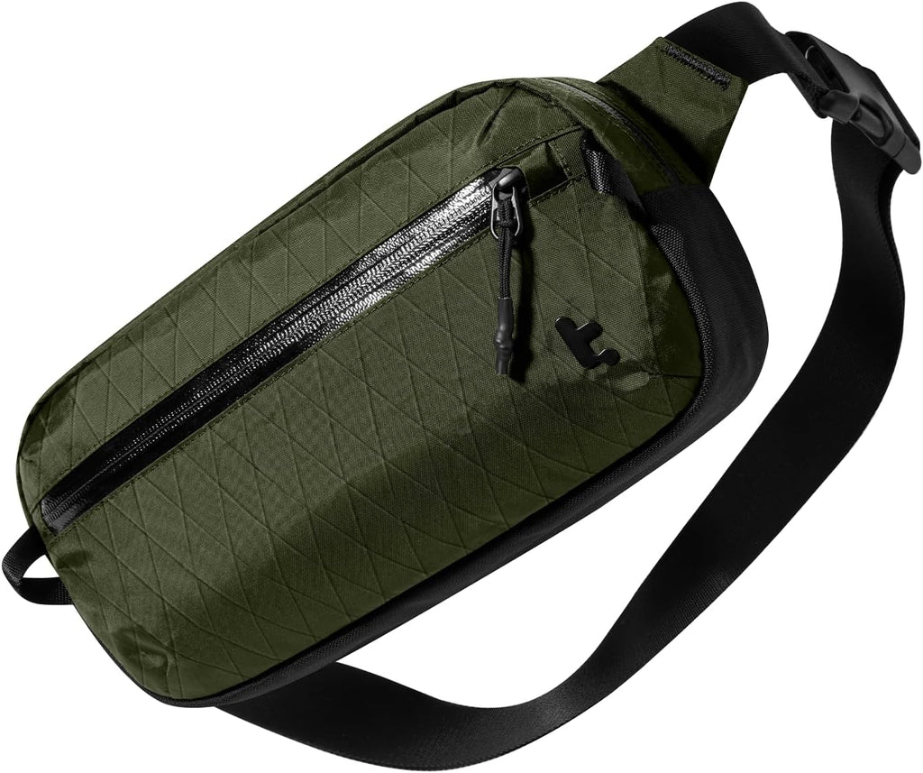 tomtoc 1,5 l crossbody väska med RFID-skydd, liten unisex axelremsväska, sling bag, lätt, vattentät sling bag, för utomhusresor, svart