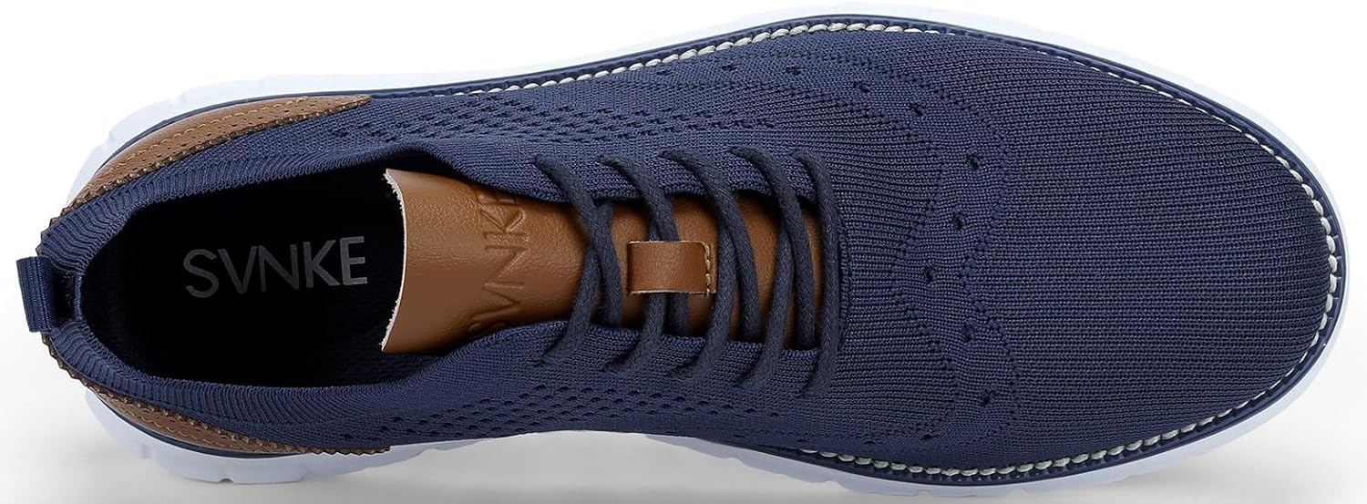 SVNKE mäns Oxfordskor formella promenadskor finskor klassiska halkfria business vardagsskor snörning lätt sneaker