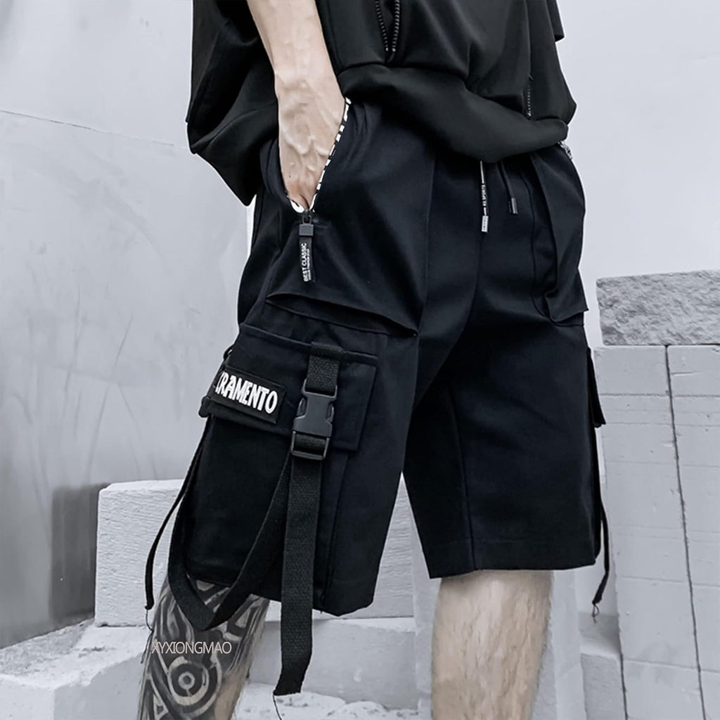 XYXIONGMAO Joggingbyxor för män Techwear svarta hiphop cargoshorts streetwear träningsbyxor cargobyxor för män