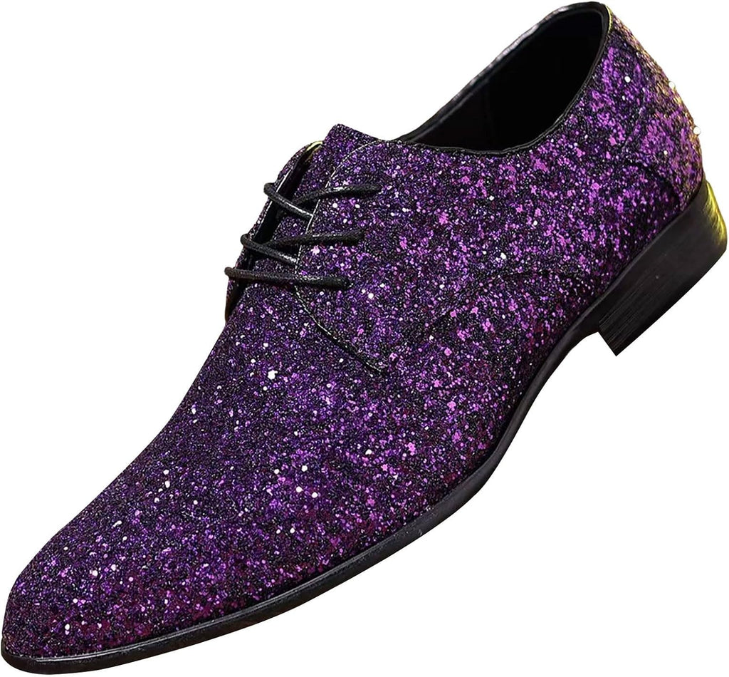 Gnistrande glitter snörning Oxfords klassiska formella bal klänning skor mode bröllopsfest kväll skor för speciella tillfällen