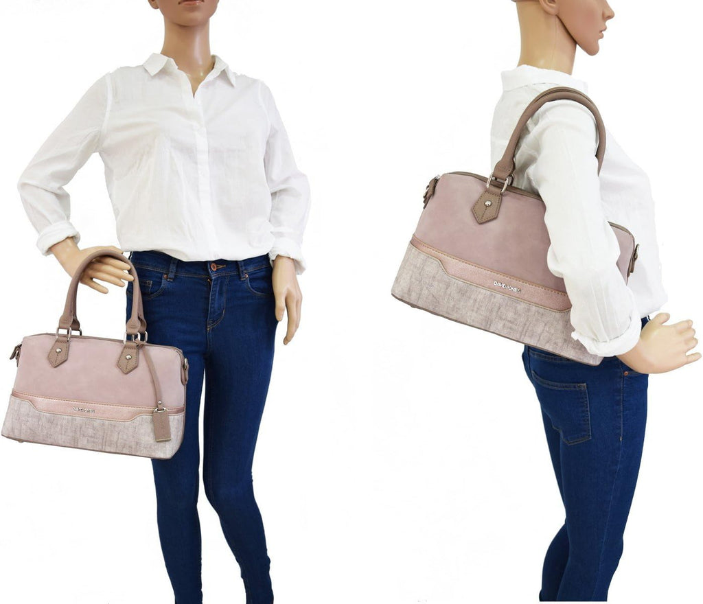 David Jones - Dam Stor Handväska - PU Läder Tote Bag - Praktisk Randig Axelväska - Kvinnor Medelstor Väska Axelremsväska Tygväska Damväska Shopper - Trendig Mode Elegant Kontor Arbete