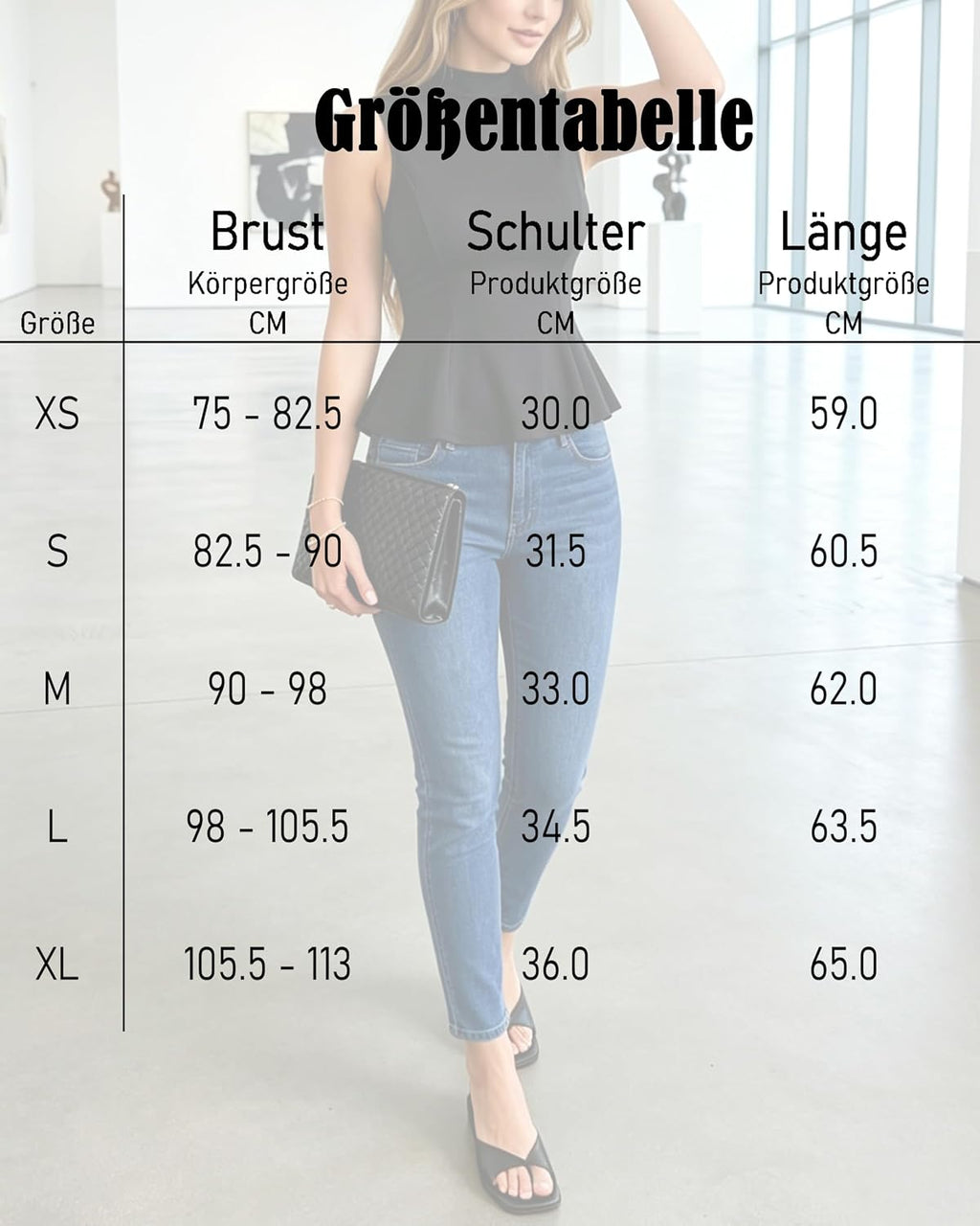 Navneet Eleganta toppar för damer, peplum, ärmlös polotröja, topp med söt, sommar, affärer, kontor, outfit