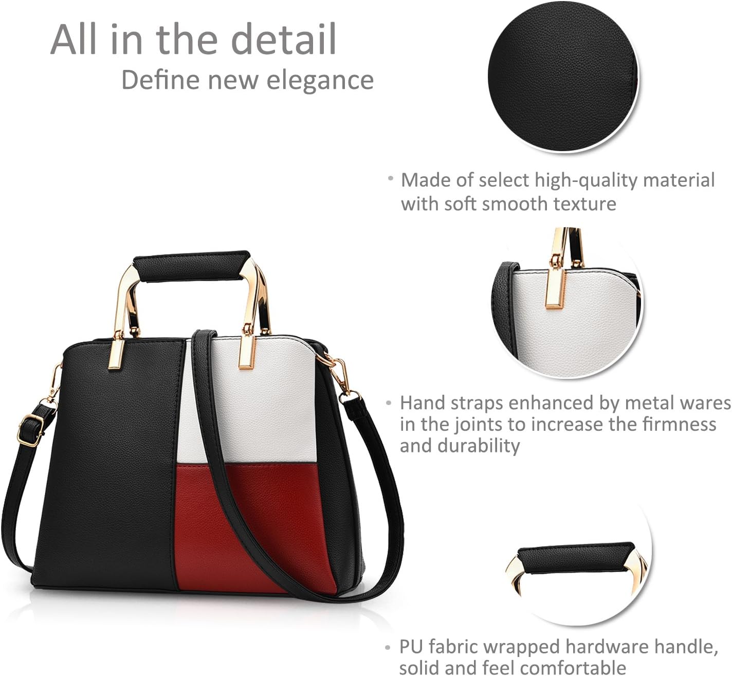 NICOLE&DORIS Dam axelväskor enkel axelväska crossbody messengerväska väska all satchel väska för dam PU läder