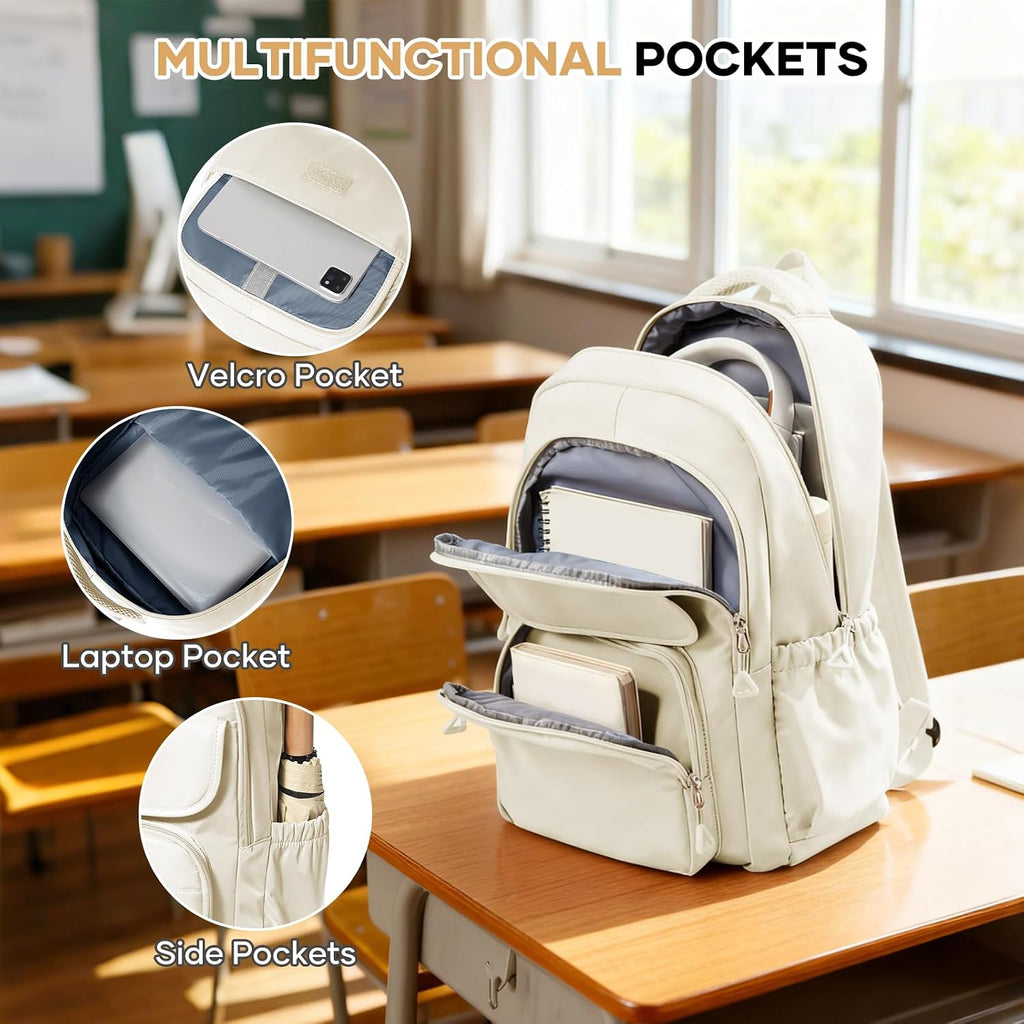 HYC00 Skolryggsäck Flicka Skolväska Lätt Ryggsäck Tjej Tonåring Bokväskor Skola Skolväskor Pojkar Laptop Ryggsäck Dam 14 Tum College Bag Fritidsryggsäck för Kvinnor Casual Dagsryggsäck,Blå