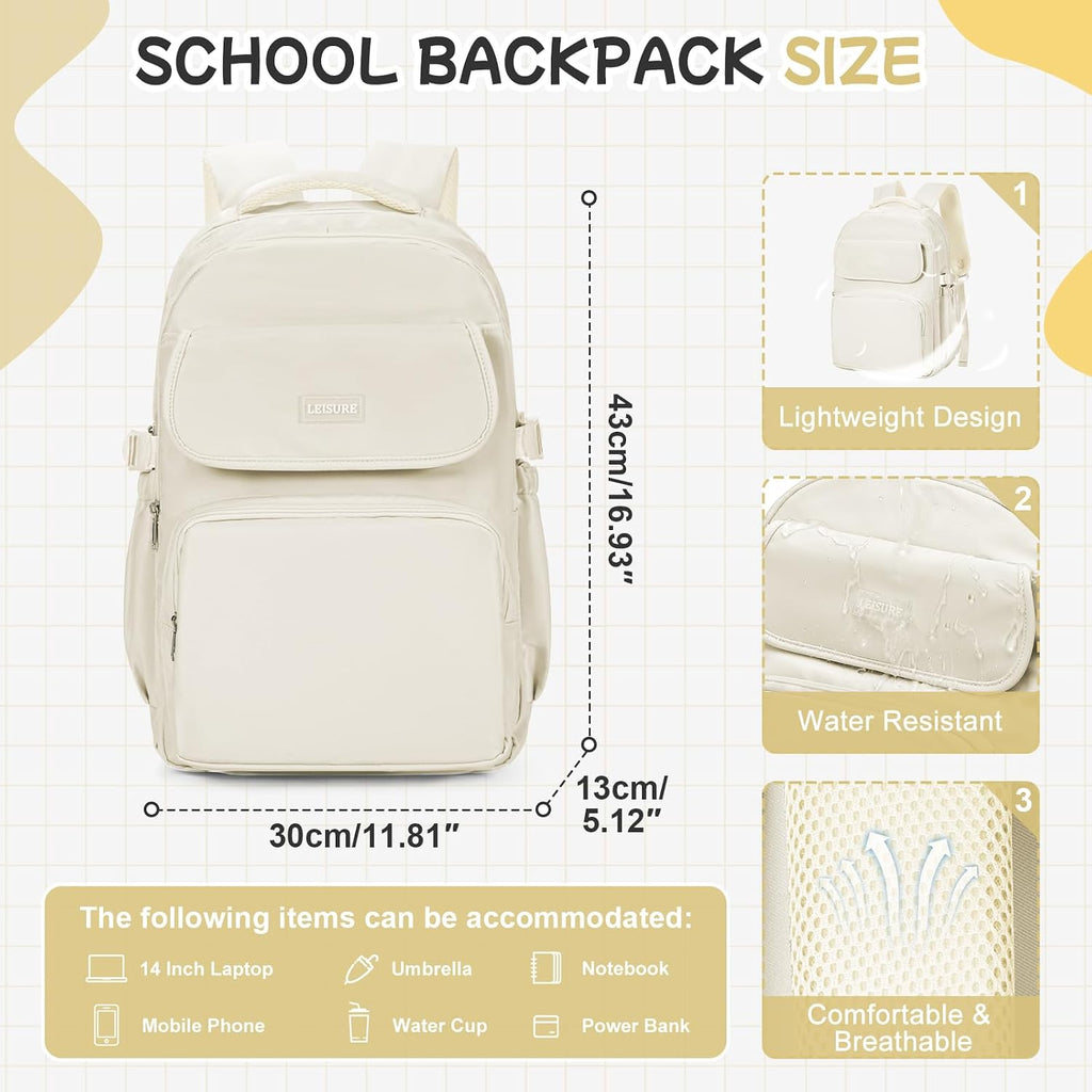 HYC00 Skolryggsäck Flicka Skolväska Lätt Ryggsäck Tjej Tonåring Bokväskor Skola Skolväskor Pojkar Laptop Ryggsäck Dam 14 Tum College Bag Fritidsryggsäck för Kvinnor Casual Dagsryggsäck,Blå
