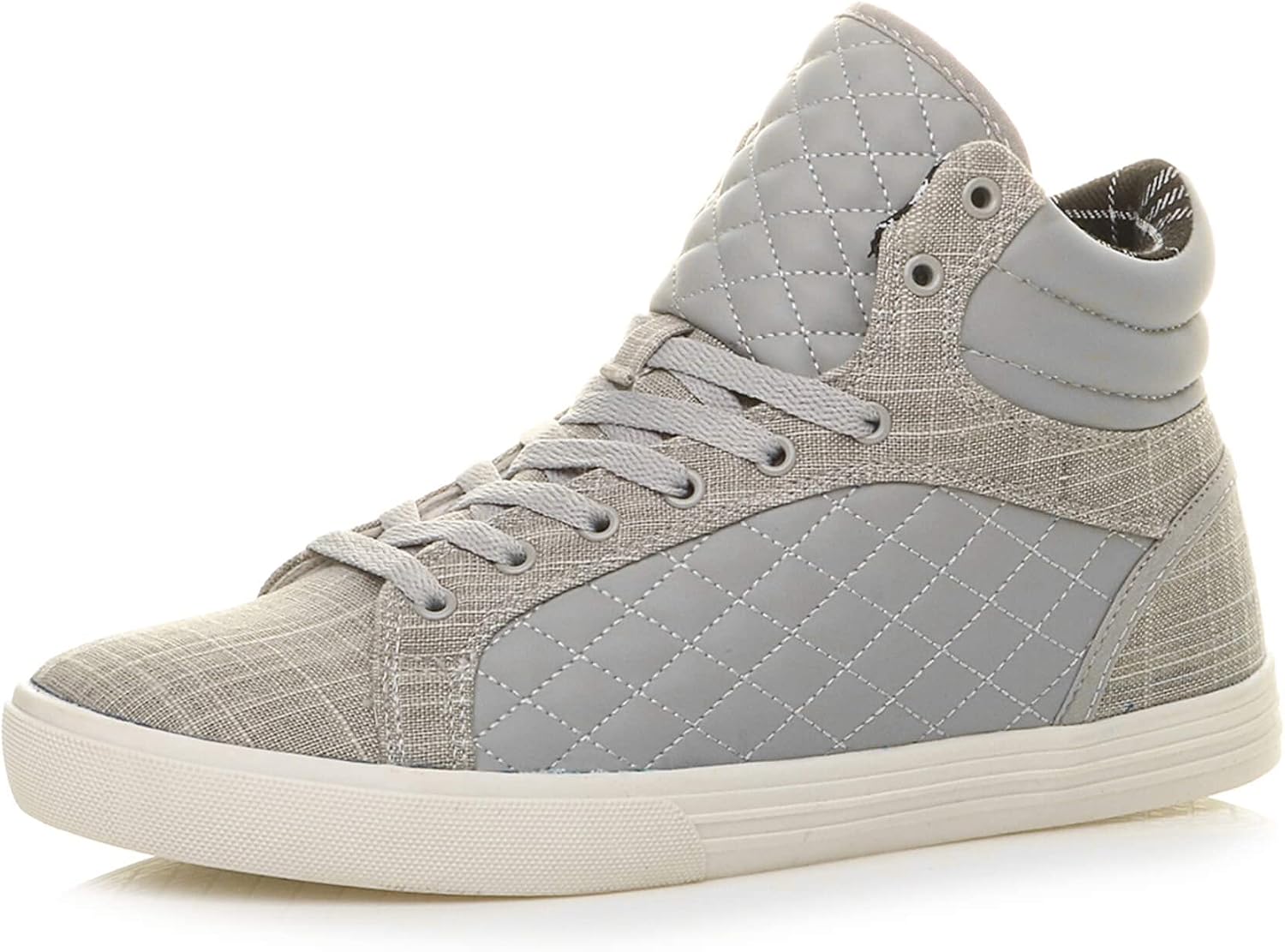 Ajvani Platt snörning för män quiltad vardaglig hög topp ankelstövlar sneakers storlek.