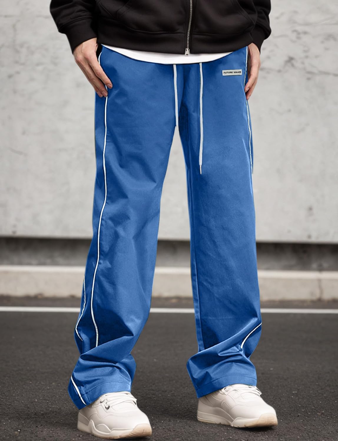 AIEOE herr, säckig joggingbyxor, Y2K, träningsbyxor, breda sportbyxor med dragsko, streetwear, fritidsbyxor med rörband, tonåring, mode