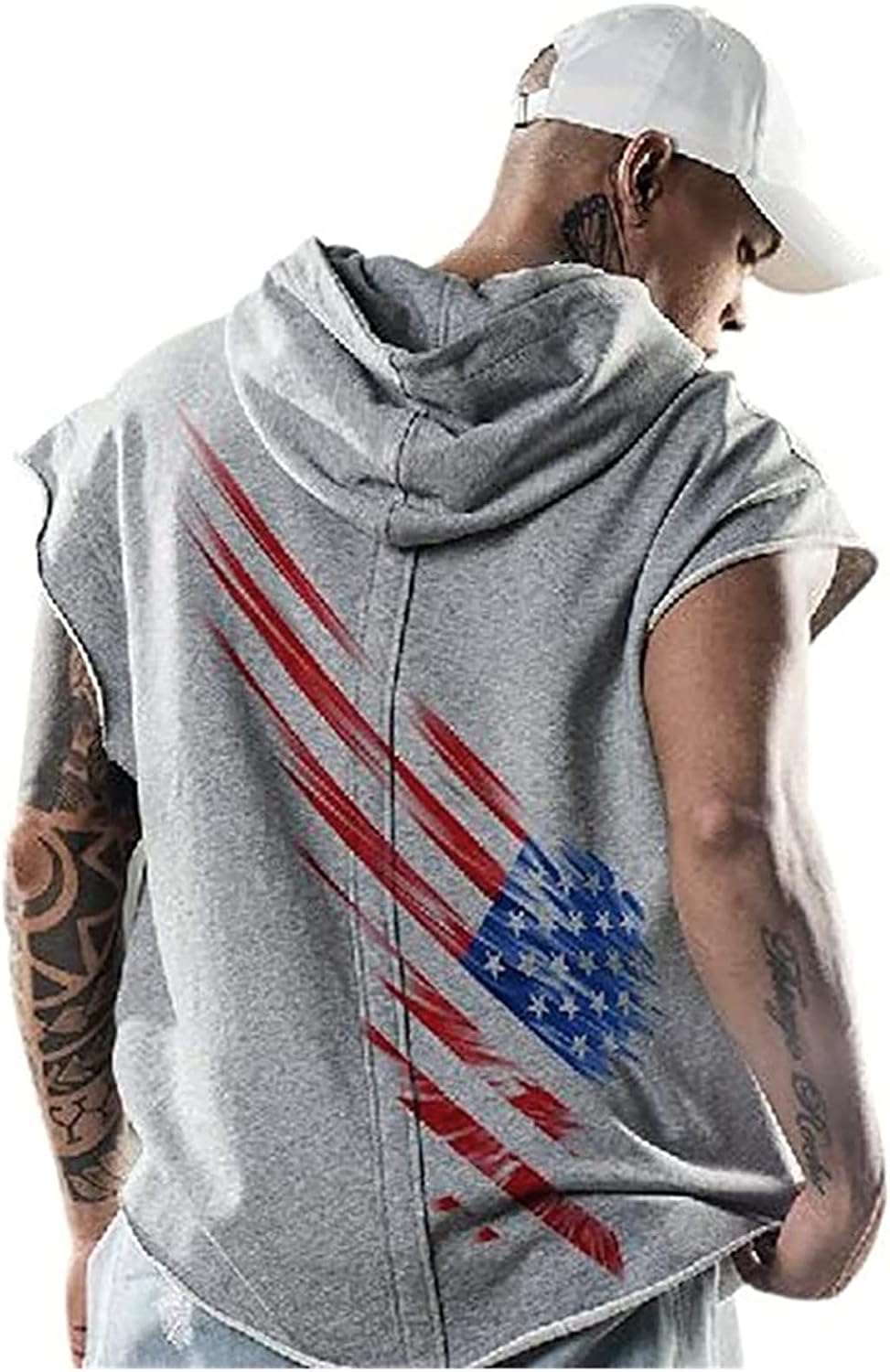 Mäns tanktopp träning ärmlös huvtröja sport fitness muskelskjorta gym huva tröja utan fickor enfärgad huvtröja lös fritid tankskjorta med huva mode remmar work out toppar topp