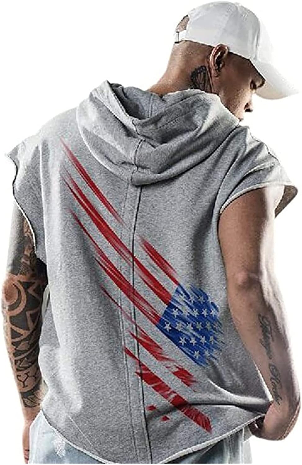Mäns tanktopp träning ärmlös huvtröja sport fitness muskelskjorta gym huva tröja utan fickor enfärgad huvtröja lös fritid tankskjorta med huva mode remmar work out toppar topp