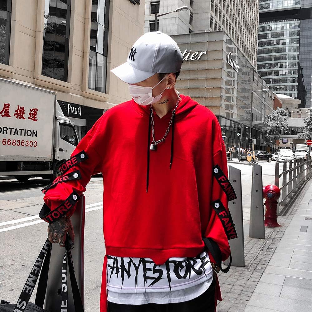 Hello MrLin Herr Techwear Japansk Harajuku Hoodie Hip Hop Stil Urban Streetwear