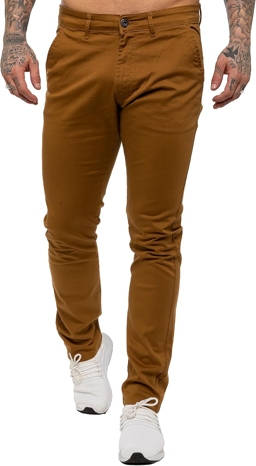 989Zé ENZO mäns Skinny Slim Fit Chinos stretchbyxor byxor