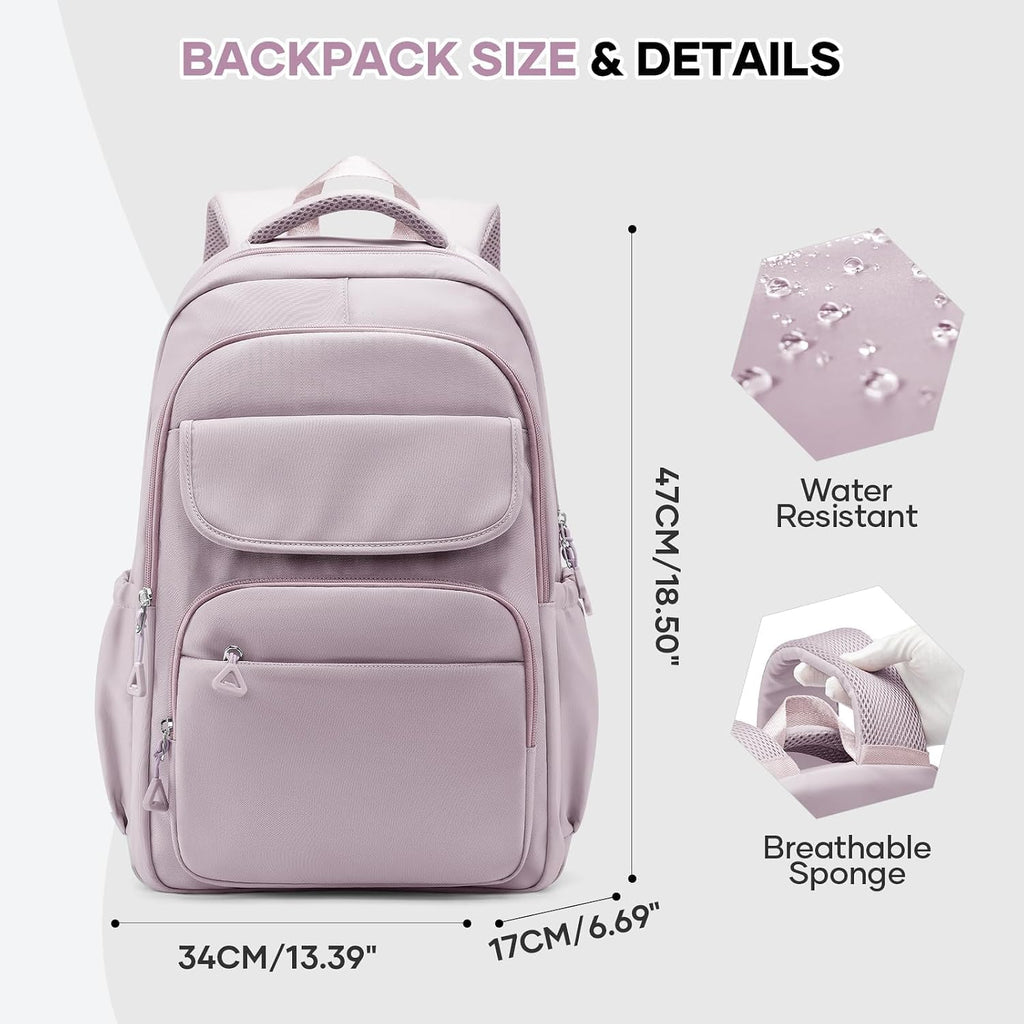 HYC00 Skolryggsäck Flicka Skolväska Lätt Ryggsäck Tjej Tonåring Bokväskor Skola Skolväskor Pojkar Laptop Ryggsäck Dam 14 Tum College Bag Fritidsryggsäck för Kvinnor Casual Dagsryggsäck,Blå