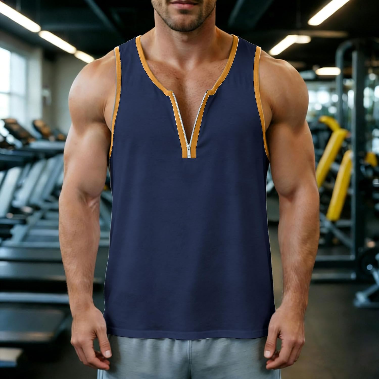 Herrlinne sport t-shirt andningsbar herr baggy ärmlös T-shirt sommar casual skjorta strand väst toppar gym linne för stretch styrketräning linne