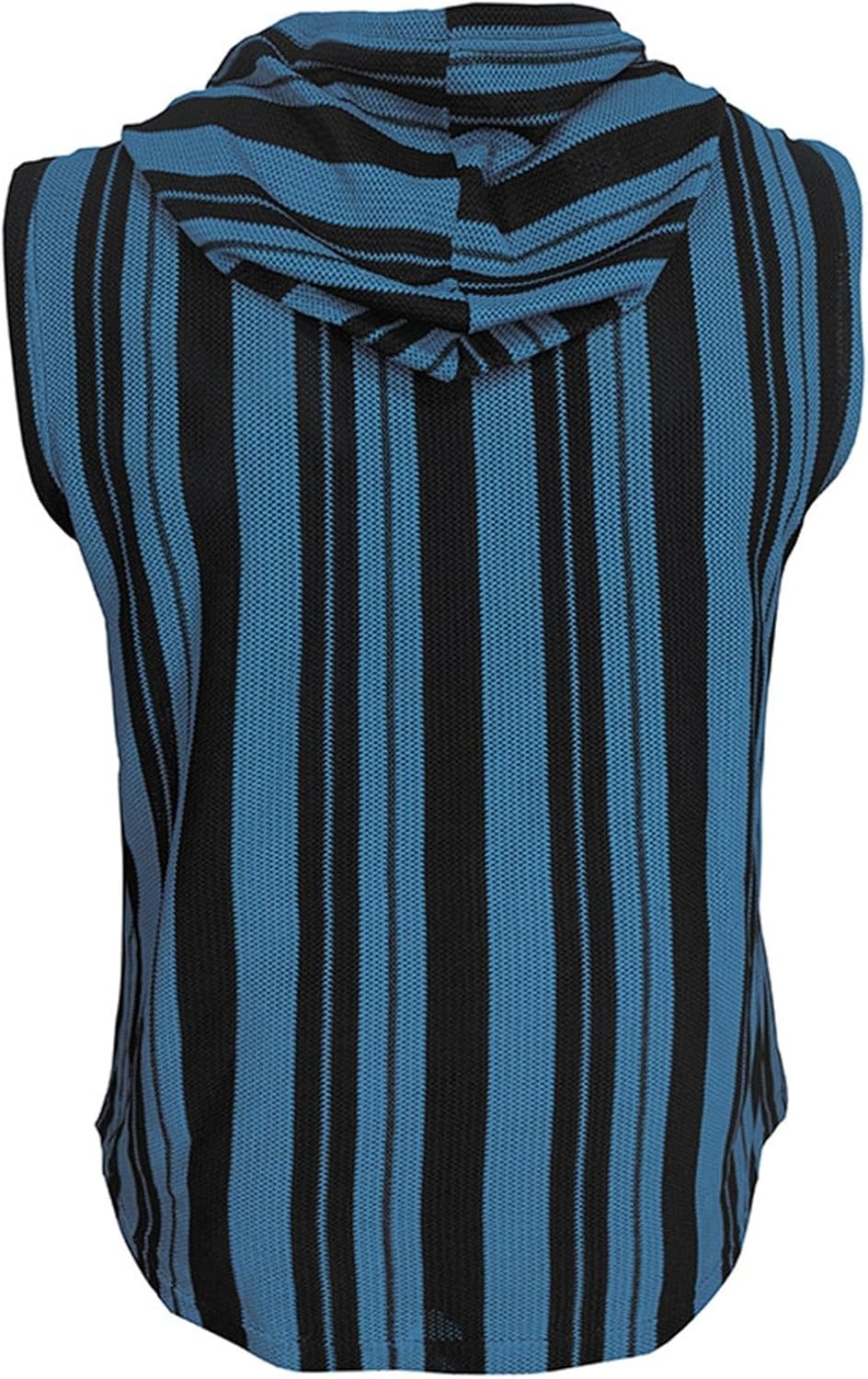 Ärmlösa västar med huva för män sommar vardaglig tank top lätt pullover väst med bröstficka och knappdetaljer urholkade randiga designvästar smal passform mode gym linne för fritid