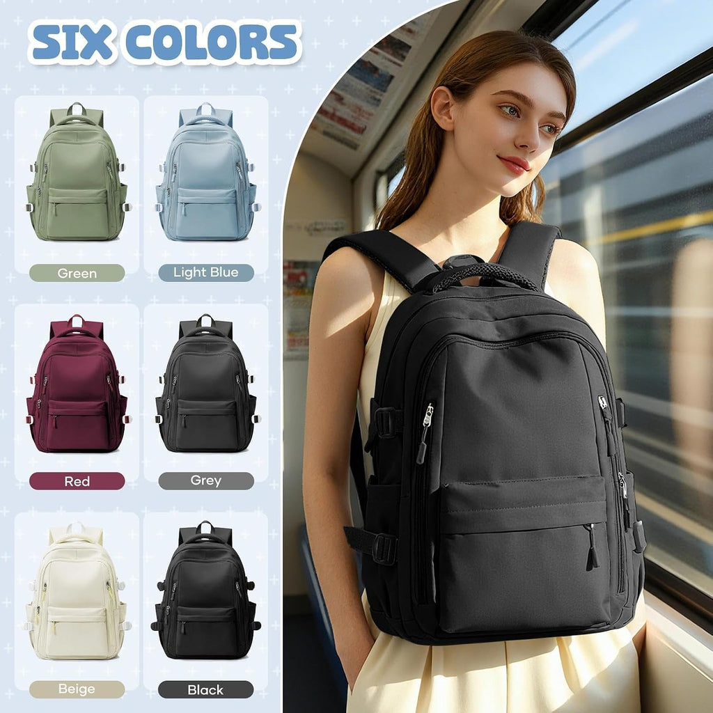 HYC00 Skolryggsäck Flicka Skolväska Lätt Ryggsäck Tjej Tonåring Bokväskor Skola Skolväskor Pojkar Laptop Ryggsäck Dam 14 Tum College Bag Fritidsryggsäck för Kvinnor Casual Dagsryggsäck,Blå