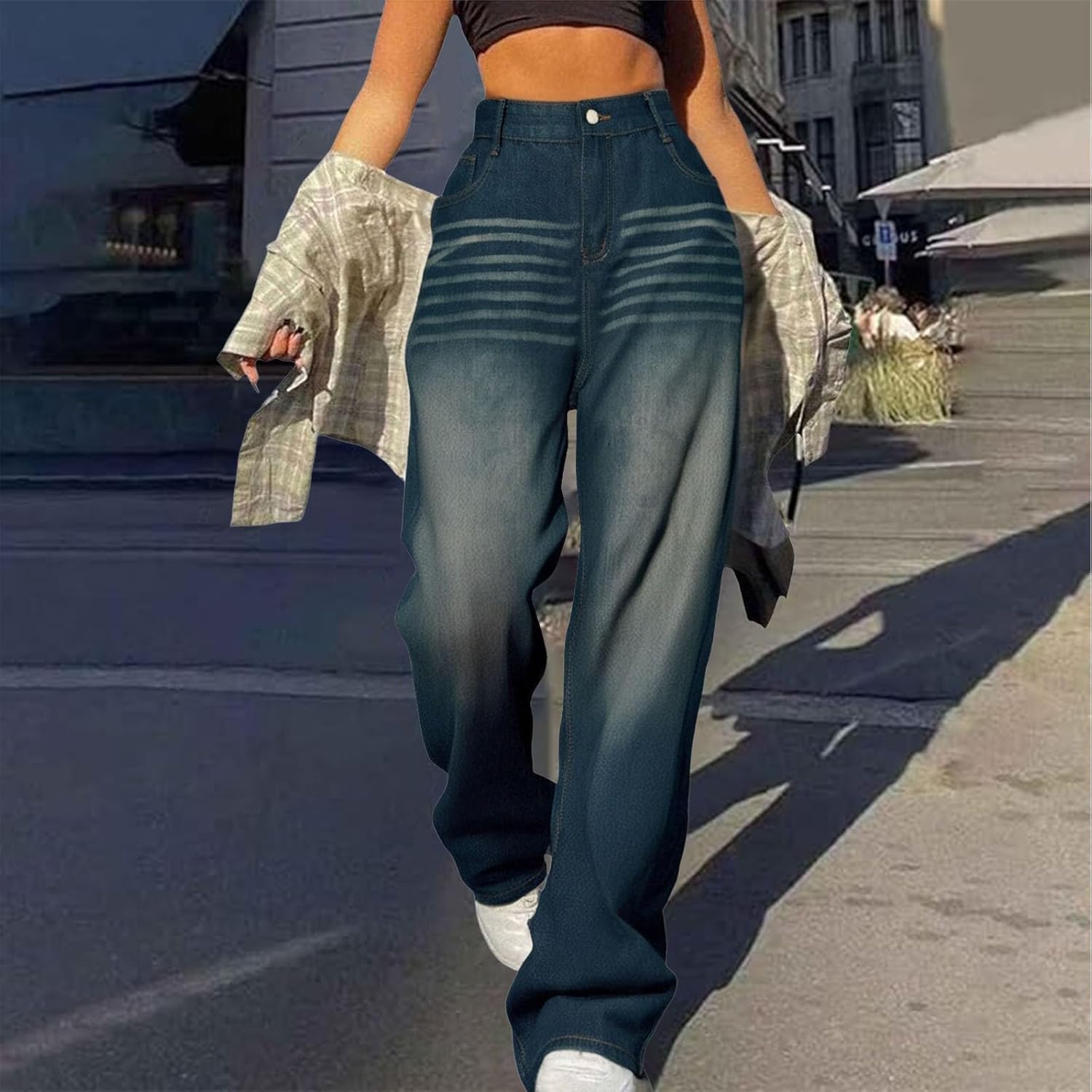 Generiska jeans korta byxor dam slip-jeans dam säckig jeans korta kostymjeans längd 28 tunna kort stretch Y2k lämplig för fritid och hem