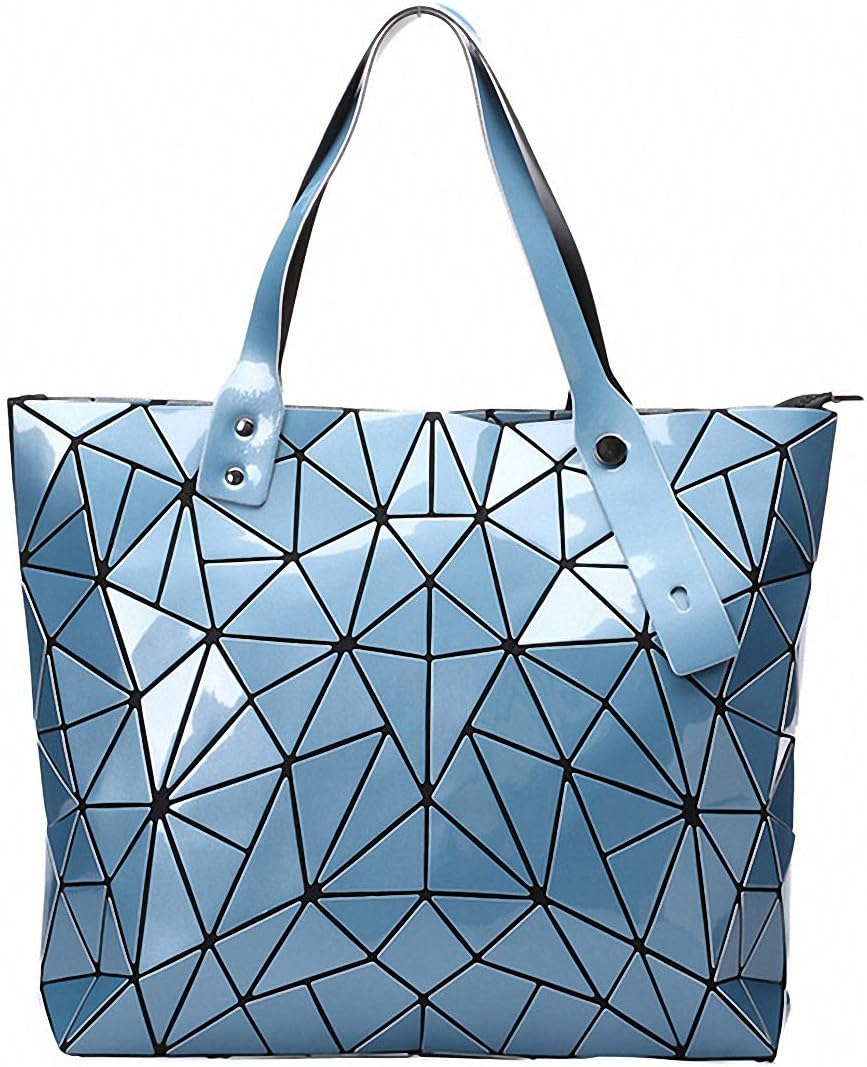 Geometriska lysande gitter handväska kedja crossbody påse tygväskor handväskor holografiska handväskor för kvinnor femmes