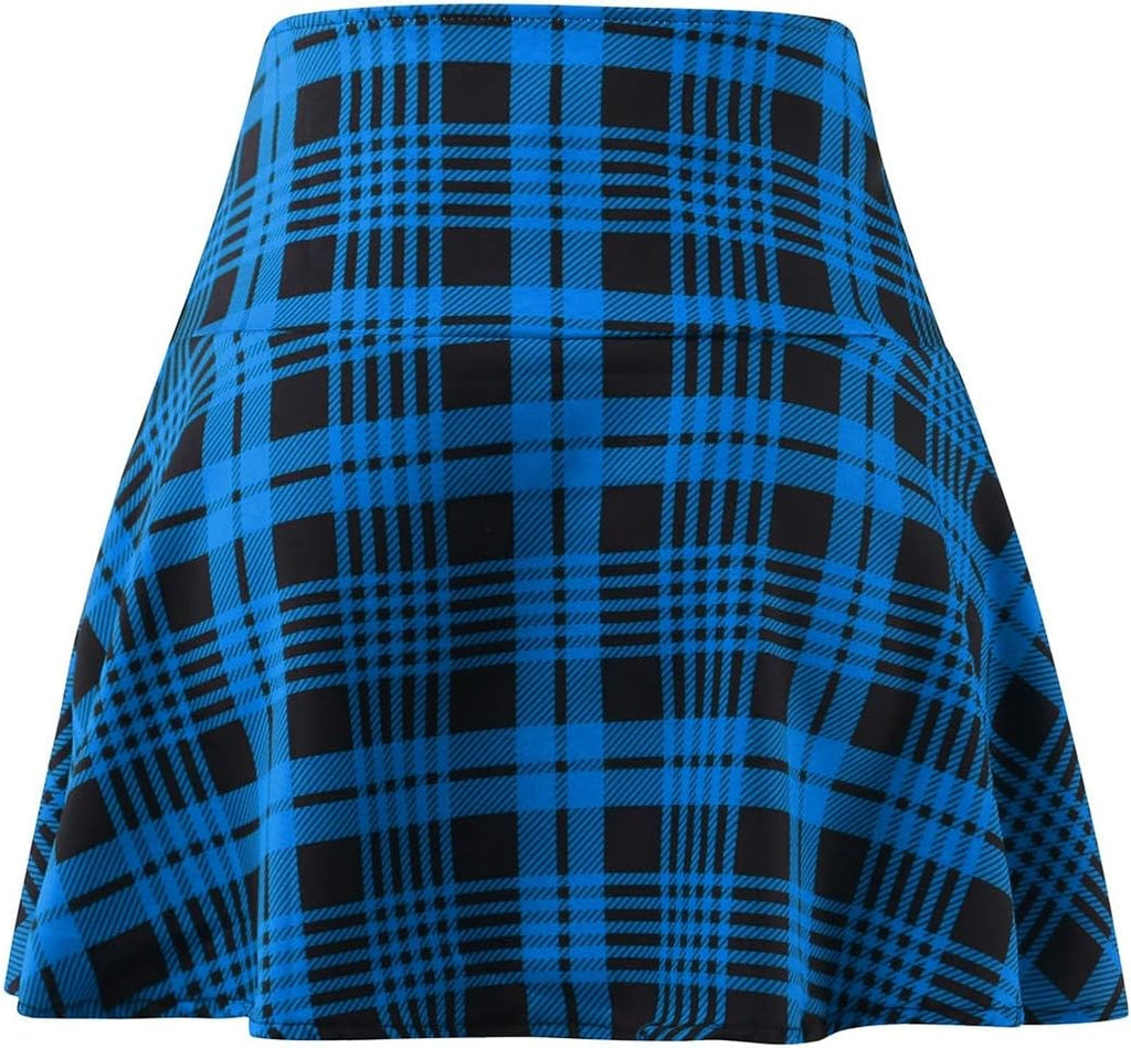 Leather Skirt plus Size Women Fashion Sexy Casual Lattice Printing A-line Mini Skirt Plaid Skirts
