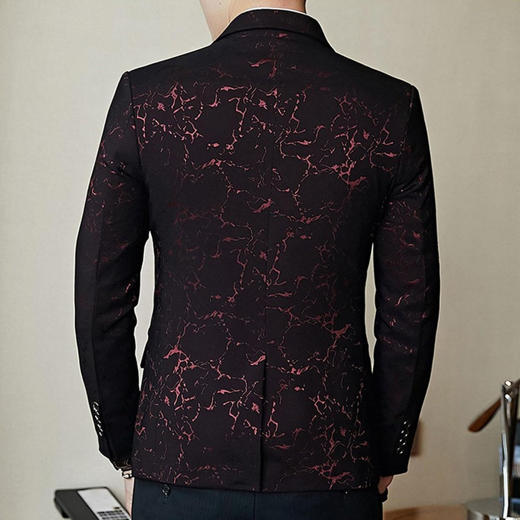 Herrtryck formell klänning kostym jacka blommig jacquard tux blazer middag fest bal bröllop kostym jacka