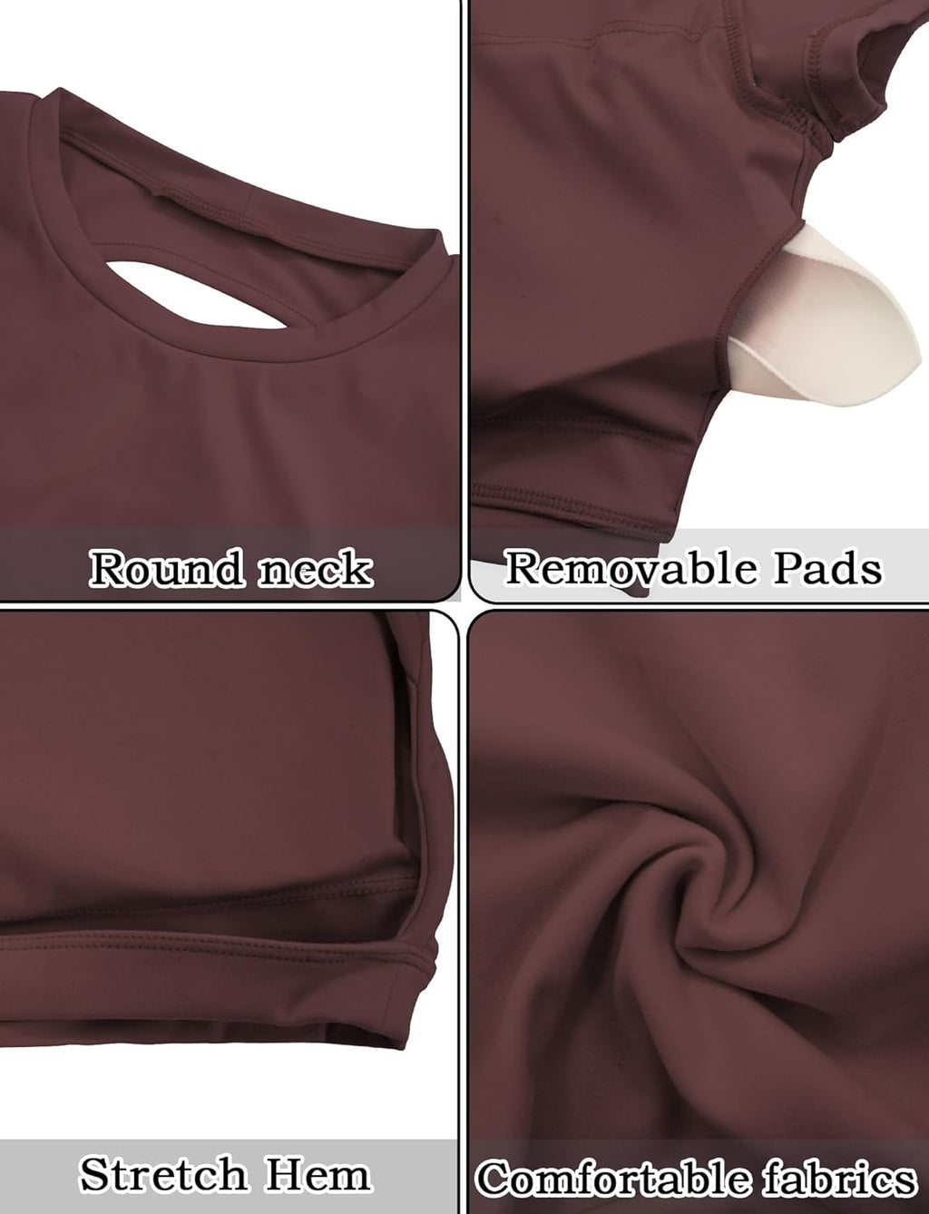 SEAUR Gym topp damer rygglös vadderad crop topp tajt sport löpartröja yoga fitness kortärmad t-shirt magfri sportskjorta rund hals mjuk S-L