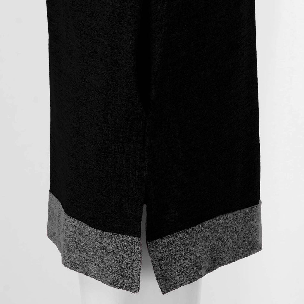 HUIFUAO T-shirt för kvinnor långärmad rund hals färgblock delad topp lös pullover topp skjorta kvinnor svart plus size t-shirt